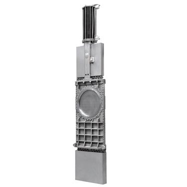Válvula de guillotina de tajadera pasante bidireccional tipo wafer de alta presión para fluidos de elevada concentración